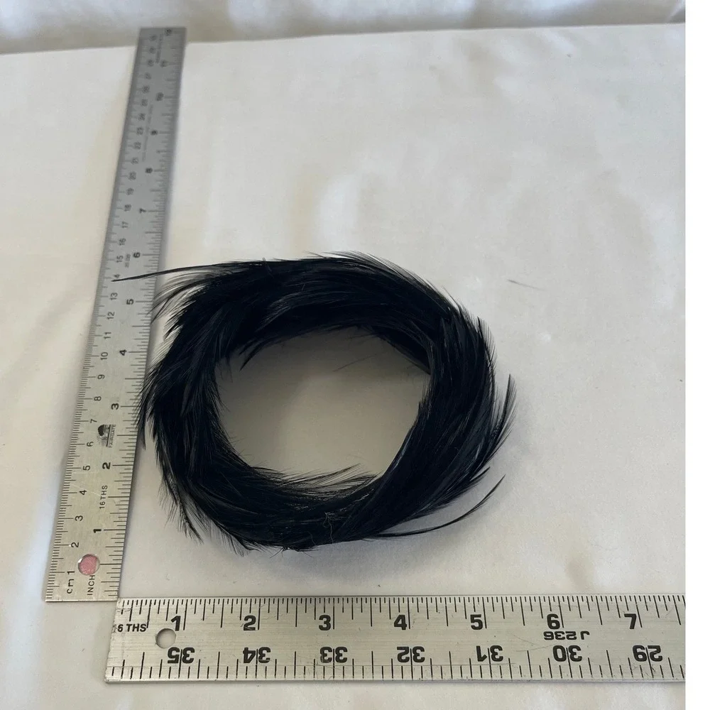 Vintage Black Feather Fascinator Headpiece Cocktail Hat Hair Accessory 5 Inch